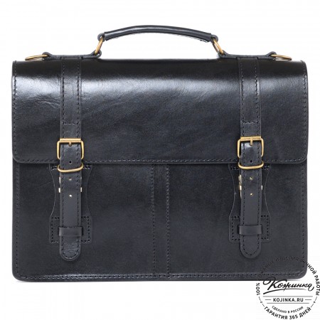 Деловой кожаный портфель "Увертюра" (чёрный)